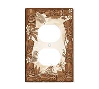 Tiki Plaque murale duplex en plastique marron exotique tropicale de taille standard pour maison, salon, chambre à coucher, salle de bain