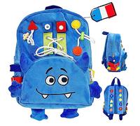 tikimonti Sac à dos Éducatif Busy Board Montessori Enfant 3 ans - Sac pour Crèche, Maternelle, Garderie - Cartable pour Garçon & Fille - Motricité fine