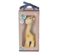 Tikiri 8596008 Hochet en caoutchouc naturel dans coffret cadeau, girafe, jouet de bain, pour bébés et enfants à partir de 0 mois
