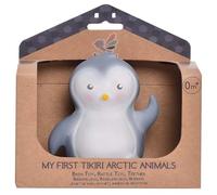 Tikiri: Mon Premier Animal Arctique/Manchot 11cm, avec grelot, en Caoutchouc Naturel, avec Carte, 0+