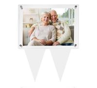 Tikitup Cadre photo imperméable pour tombe, décoration de cimetière pour tombe, 1 pièce horizontale en acrylique transparent résistant aux intempéries pour animaux de compagnie, chien, chat, cadeau