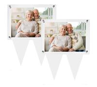 Tikitup Lot de 2 cadres photo étanches pour tombe - Décorations de cimetière pour tombe - En acrylique transparent - Résistant aux intempéries - Pour extérieur - Cadeau funéraire - T5 x 7