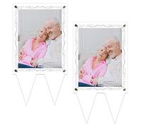 Tikitup Lot de 2 cadres photo imperméables pour tombe, décorations de cimetière, cadres d'extérieur en acrylique, 12,7 x 17,8 cm