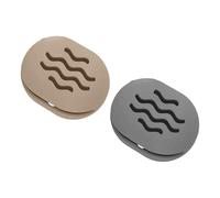 TIKIUKI Lot de 2 porte-éponges de maquillage respirantes pour le travail ou les voyages (kaki + gris)