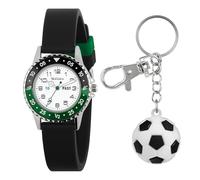 Tikkers ATK1095-SET Montre d'apprentissage de l'heure et porte-clés football Noir