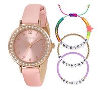 Tikkers Bracelet rose or rose ensemble montre et bracelet d'amitié perles ATK1092-SET