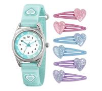 Tikkers Fille Analogique Quartz Montre avec Bracelet en Toile ATK1094-SET