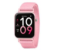 Tikkers Kids Series 13 Montre intelligente avec moniteur de fitness, réveil, appareil photo, connexion GPS, moniteur de fréquence cardiaque, compteur de pas, écran tactile, IP68, bracelet rose Riptape