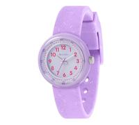 Tikkers Montre à quartz analogique pour apprendre à lire l'heure avec bracelet pailleté Violet, violet, Minimaliste