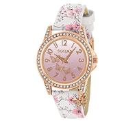 Tikkers Montre avec bracelet en or rose motif fleurs et papillon imprimé - NTK0029