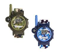 Tikkers TKWALKIE-0001 Montre Talkie-walkie numérique pour Enfants Motif Camouflage, Bleu/Vert, Moderne