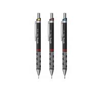 rOtring Tikky, lot de 3 Porte-mines Noir, HB 0.35/0.5/0.7mm, étui transparent Noir G