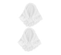 TIKODIDA 1 Paire de Bandeaux Foulard pour Cheveux en Dentelle Blanche, Léger et Confortable, Facile à Utiliser, Style Romantique et Élégant pour Femmes Lors de Mariages ou Fêtes