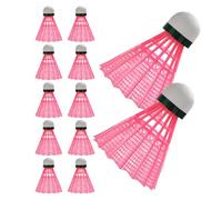 TIKODIDA 12 Pièces Badminton Volant Rose en Plastique Nylon Léger