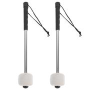 TIKODIDA 2 pièces Maillets Grosse Caisse avec Manche Inox et Tête Feutre Laine Baguettes Percussion Durables pour Débutants et Professionnels