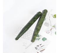 TIKODIDA 2 pièces Stylo de Massage Jade Naturel pour Acupression et Détente Oculaire Bâton Gua Sha Xiuyan Duo pour Soin Facial et Circulation Sanguine