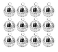 TIKODIDA 20 Pièces Pendentifs Boule Disco Vintage en Alliage de Zinc et Plastique Argenté, Finition Soignée, Réutilisables, pour Paquet et Paquet à Dos, Présents