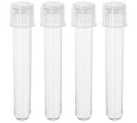 TIKODIDA 24 Tubes à Essai en Plastique Transparent Rigide avec Bouchon Étanche 5ml pour Expériences en Laboratoire et Industrie Pharmaceutique Pack de 24 Pièces