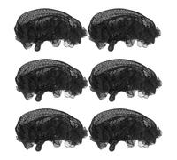 TIKODIDA 6 Pcs Filet à Chignon Cordon de Serrage Noir en Tissu Maille Élastique Décoratif pour Danseuses et Sportives Lors de Ballets et Performances