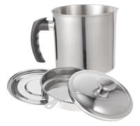 TIKODIDA Bac à Graisse 2,3L en Acier Inoxydable Passoire à Huile pour Friture et Cuisson, Récipient Filtrant Adapté la Cuisine et Facile à Entretenir