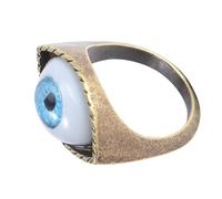 TIKODIDA Bague Vintage en Alliage Design Œil Exagéré Bleu, Accessoire Unique Doigts, pour Soirées et Ambiance Punk Stylée