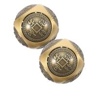 TIKODIDA Boules de Baoding en Laiton à Six Faces 38 MM pour Exercice des Mains et Décoration Feng Shui, Lot de 2 Pièces pour Relaxation et Renforcement Musculaire Bureau