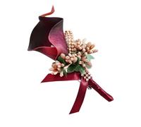 TIKODIDA Boutonnière Mariage Broche Fleur Callalily en Polyuréthane, Accessoire pour Marié et Demoiselles d'Honneur, Adaptée aux Événements Formels et Célébrations en Salle