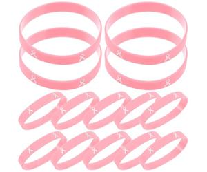 TIKODIDA Bracelets de Sensibilisation Silicone Rose, 20 Pièces, Usage Quotidien et Scolaire, Ruban Élastique Solide, pour Femmes Engagées la Lutte le Cancer