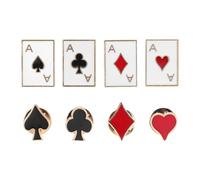 TIKODIDA Broche Décorative Poker en Métal Robuste Fermoir Sécurisé, Design Unique d'Éléments Cartes à Jouer, Épinglette pour Homme et Femme, Accessoire Polyvalent pour Costumes et Tenues