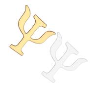 TIKODIDA Broche Femme en Alliage Créative et Vintage, 2pcs Épingles Lettres Grecques Style Psychologie, Résistantes la Décoloration, pour Occasions Formelles