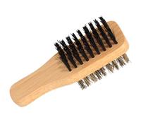 TIKODIDA Brosse à Barbe Double Face pour Hommes Poils de Sanglier et Nylon Souple Manche en Bois de Hêtre Petite Taille Outil de Coiffure et Entretien Barbe