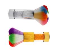 TIKODIDA Brosse Dépoussiérante Ongles Douce 2 Pièces Manche Ergonomique pour Nettoyage Précis et Maquillage Visage