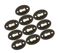 TIKODIDA Cache-Serrures Ovales en Alliage, Lot de 10 Plaques pour Meubles Anciens et Commodes, Dimensions 35X23 MM, pour Coiffeuses et Armoires