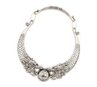 TIKODIDA Collier Bijoux Ethniques Élégants Rétro en Alliage Argenté pour Femmes Exagéré Accessoire de Mode pour Décoration de Maison et Vêtements