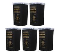 TIKODIDA Conteneur à Aiguilles Usagées Rouge et Noir Lot de 5 Seaux pour Déchets Tranchants de Tatouage Poubelle Portable Sécurisée Anti-Perforation Usage Professionnel pour Salon et