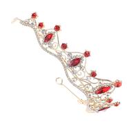 TIKODIDA Diadème Rouge Strass Bandeau Couronne pour Mariage et Halloween en Alliage de Zinc pour Garçon et Filles