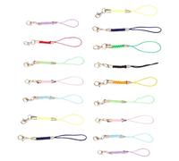 TIKODIDA Dragonne pour Téléphone Portable Mousqueton en Métal et Corde, 15 Pièces, Facile à Attacher et Décorer, pour DIY et Accessoires Téléphone Couleur Aléatoire