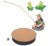 TIKODIDA Figurine Pêcheur Flottante pour Aquarium et Terrarium en PVC Réaliste Île Miniature Décorative pour Paysage Aquatique et Terrarium