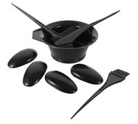 TIKODIDA Kit de Coloration Capillaire Noir en Plastique Bol Mélangeur et Cache-oreilles, Facile à Utiliser pour Teinture sans Tacher la Peau, 1 Set Complet pour Salon
