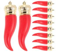 TIKODIDA Lot de 10 Breloques de Poivron Rouge en Plastique et Résine, Faciles à Transporter Assembler pour Bijoux Diy, pour Maisons et Voitures
