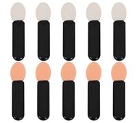 TIKODIDA Lot de 10 Mini Pinceaux à Maquillage Yeux Applicateur en Éponge Douce, Manche en Acrylique Noir, pour Application Précise et Retouches Quotidiennes
