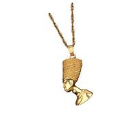 TIKODIDA Lot de 2 Pendentifs Pharaon Égyptien Style Hip-hop pour Hommes, Collier Chaîne de Cou Doré, Bijoux Rétro, Présent Homme Garçon, Collier Pendentif Égypte
