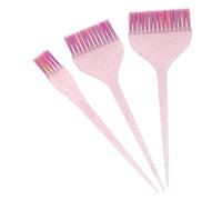 TIKODIDA Lot de 3 Set de Pinceaux à Teinture Professionnels avec Manches Pailletés Longs, Brosse pour Coloration et Application de Couleur, Outil Coiffure Salon et Usage Domestique,