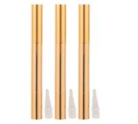 TIKODIDA Lot de 3 Stylos Vides pour Vernis à Ongles 3 Ml, Applicateurs Rotatifs Doré et Argenté, Accessoires Pratiques pour Nail Art, Tubes Rechargeables pour Maquillage Liquide, Kit