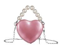 TIKODIDA Petit Paquet à Main pour Femme en Pu Forme Cœur Chaîne, Fermeture Éclair Pratique et Design Élégant, Fête des Mères ou Anniversaire