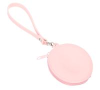 TIKODIDA Porte-Monnaie Silicone Zippé Dragonne Compacte Rose pour Femmes et Filles Pochette Monnaie Facile à Ouvrir et Fermer