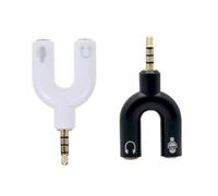 TIKODIDA Répartiteur Double Jack Femelle Adaptateur Casque 3,5 MM en PVC, connecteur pour Microphone et Haut-parleurs externes, Compact, adapté aux Applications Mobiles, Pack de 2