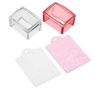 TIKODIDA Set de Manucure 2 Tampons à Ongles Rectangulaires en Silicone Transparent, pour Designs Précis et Style French Élégant à Domicile Studio Couleur Aléatoire