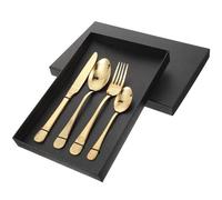 TIKODIDA Ustensiles Cuisine Inox Comprenant Fourchette à Steak et Cuillère, Coffret 4 Pièces pour Repas Occidentaux, Adapté aux Adultes et Adolescents