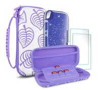 TIKOdirect Étui de transport pour Switch Lite - Sac de voyage portable résistant aux chocs avec coque galaxie à paillettes, protecteurs d'écran et capuchons mignons pour les pouces en forme de